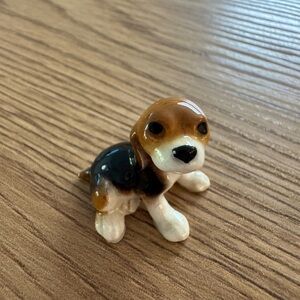 Mini Vintage Puppy Figurine – Glazed Ceramic Dog